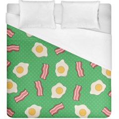 Bacon And Egg Pop Art Pattern Duvet Cover (king Size) by Valentinaart