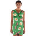 Bacon and Egg Pop Art Pattern Wrap Front Bodycon Dress View1