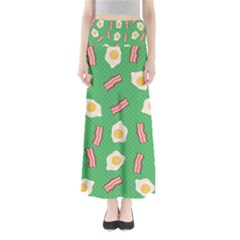 Bacon And Egg Pop Art Pattern Full Length Maxi Skirt by Valentinaart