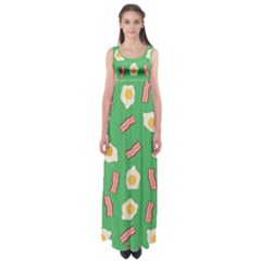 Bacon And Egg Pop Art Pattern Empire Waist Maxi Dress by Valentinaart