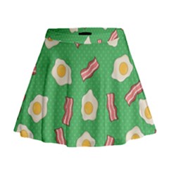 Bacon And Egg Pop Art Pattern Mini Flare Skirt by Valentinaart