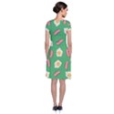 Bacon and Egg Pop Art Pattern Short Sleeve Front Wrap Dress View2