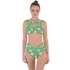 Bacon And Egg Pop Art Pattern Bandaged Up Bikini Set  by Valentinaart