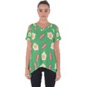 Bacon and Egg Pop Art Pattern Cut Out Side Drop Tee View1