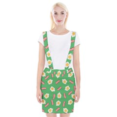 Bacon And Egg Pop Art Pattern Braces Suspender Skirt by Valentinaart