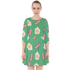 Bacon And Egg Pop Art Pattern Smock Dress by Valentinaart