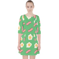 Bacon And Egg Pop Art Pattern Pocket Dress by Valentinaart