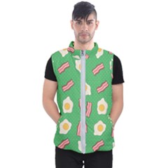 Bacon And Egg Pop Art Pattern Men s Puffer Vest by Valentinaart