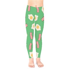 Bacon And Egg Pop Art Pattern Kids  Legging by Valentinaart