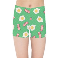 Bacon And Egg Pop Art Pattern Kids  Sports Shorts by Valentinaart