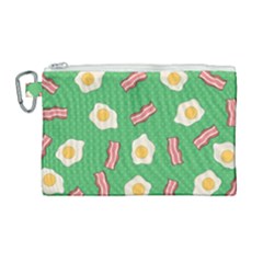 Bacon And Egg Pop Art Pattern Canvas Cosmetic Bag (large)