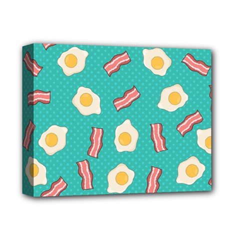 Bacon And Egg Pop Art Pattern Deluxe Canvas 14  X 11  (stretched) by Valentinaart