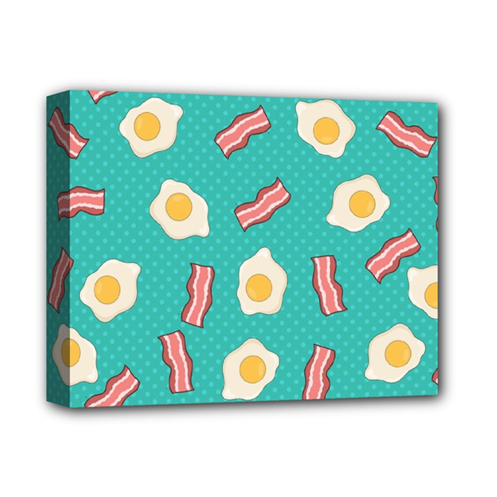 Bacon and Egg Pop Art Pattern Deluxe Canvas 14  x 11  (Stretched)