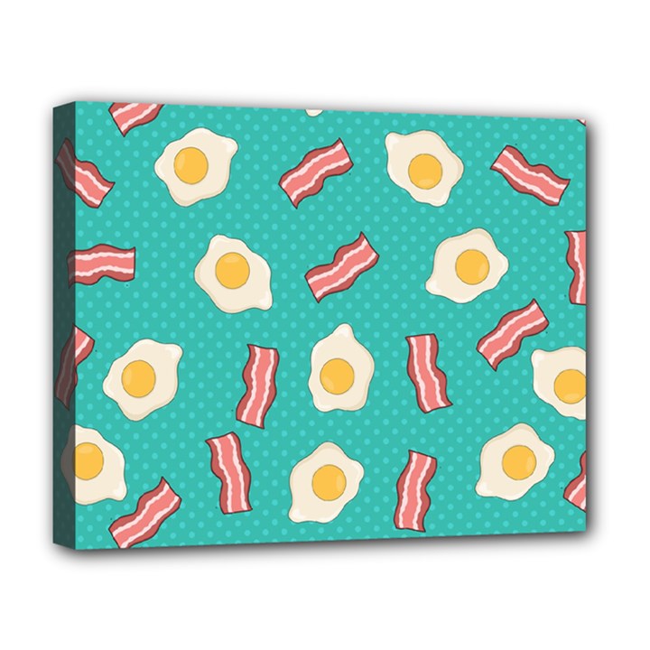 Bacon and Egg Pop Art Pattern Deluxe Canvas 20  x 16  (Stretched)