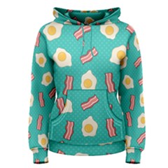 Bacon And Egg Pop Art Pattern Women s Pullover Hoodie by Valentinaart