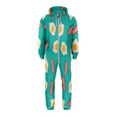 Bacon And Egg Pop Art Pattern Hooded Jumpsuit (kids) by Valentinaart