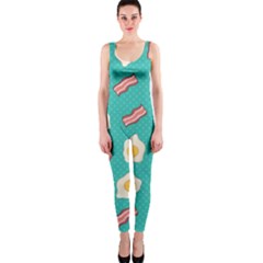 Bacon And Egg Pop Art Pattern One Piece Catsuit by Valentinaart