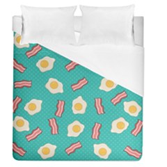 Bacon And Egg Pop Art Pattern Duvet Cover (queen Size) by Valentinaart