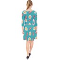 Bacon and Egg Pop Art Pattern Quarter Sleeve Front Wrap Dress View2