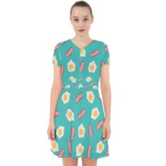 Bacon And Egg Pop Art Pattern Adorable In Chiffon Dress by Valentinaart