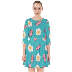 Bacon And Egg Pop Art Pattern Smock Dress by Valentinaart