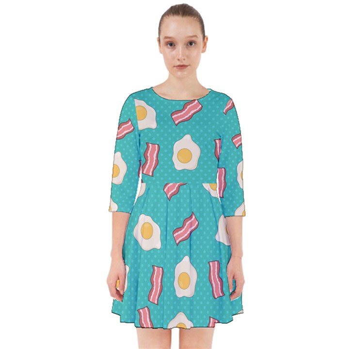 Bacon and Egg Pop Art Pattern Smock Dress