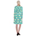 Bacon and Egg Pop Art Pattern Long Sleeve Velvet Front Wrap Dress View2