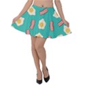 Bacon and Egg Pop Art Pattern Velvet Skater Skirt View1