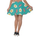 Bacon and Egg Pop Art Pattern Velvet Skater Skirt View2