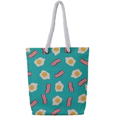 Bacon And Egg Pop Art Pattern Full Print Rope Handle Tote (small) by Valentinaart