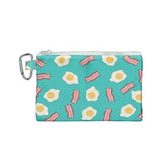 Bacon And Egg Pop Art Pattern Canvas Cosmetic Bag (small) by Valentinaart