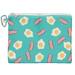 Bacon And Egg Pop Art Pattern Canvas Cosmetic Bag (xxl) by Valentinaart