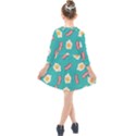 Bacon and Egg Pop Art Pattern Kids  Quarter Sleeve Shirt Dress View2