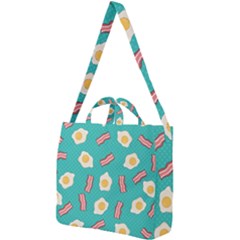 Bacon And Egg Pop Art Pattern Square Shoulder Tote Bag