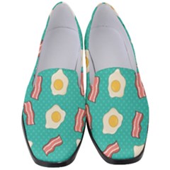 Bacon And Egg Pop Art Pattern Women s Classic Loafer Heels