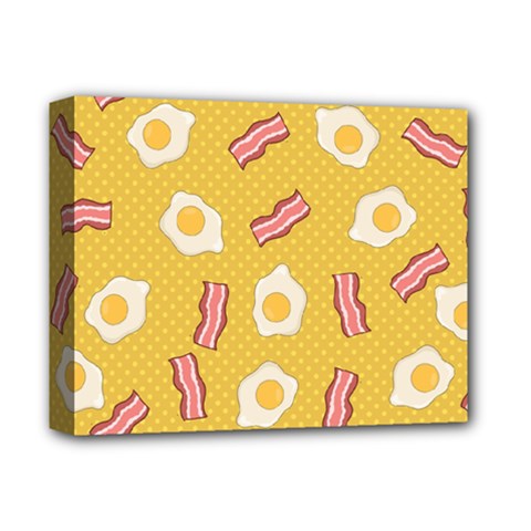 Bacon And Egg Pop Art Pattern Deluxe Canvas 14  X 11  (stretched) by Valentinaart