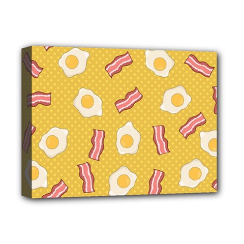 Bacon And Egg Pop Art Pattern Deluxe Canvas 16  X 12  (stretched)  by Valentinaart