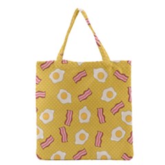 Bacon And Egg Pop Art Pattern Grocery Tote Bag by Valentinaart