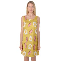 Bacon And Egg Pop Art Pattern Sleeveless Satin Nightdress by Valentinaart