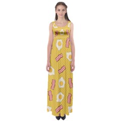 Bacon And Egg Pop Art Pattern Empire Waist Maxi Dress by Valentinaart