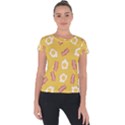 Bacon and Egg Pop Art Pattern Short Sleeve Sports Top  View1