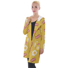 Bacon And Egg Pop Art Pattern Hooded Pocket Cardigan