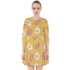 Bacon And Egg Pop Art Pattern Smock Dress by Valentinaart