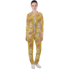 Bacon And Egg Pop Art Pattern Casual Jacket And Pants Set