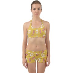 Bacon And Egg Pop Art Pattern Back Web Gym Set