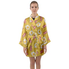 Bacon And Egg Pop Art Pattern Long Sleeve Kimono Robe