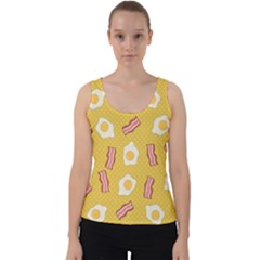 Bacon And Egg Pop Art Pattern Velvet Tank Top