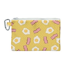 Bacon And Egg Pop Art Pattern Canvas Cosmetic Bag (medium)