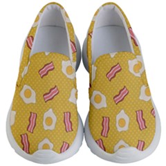 Bacon And Egg Pop Art Pattern Kids  Lightweight Slip Ons