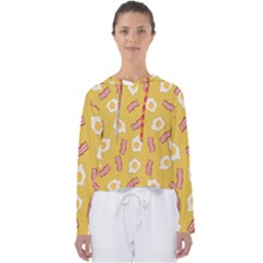 Bacon And Egg Pop Art Pattern Women s Slouchy Sweat